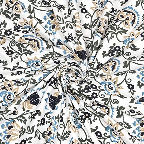 BLOCKS OF INDIA Hand Block Printed 200 TC Cotton King Size Bedsheet (Grey Brown Jaal) - Image 4