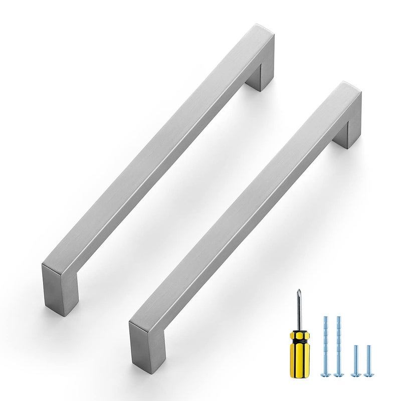 Ravinte 25 Pack Brushed Nickel Kitchen Cabinet Handles 614 Inch Cabinet Pulls Square Kitchen Hardware for Cabinet Drawer Pulls Drawer Handles Come with Screwdriver - Image 2