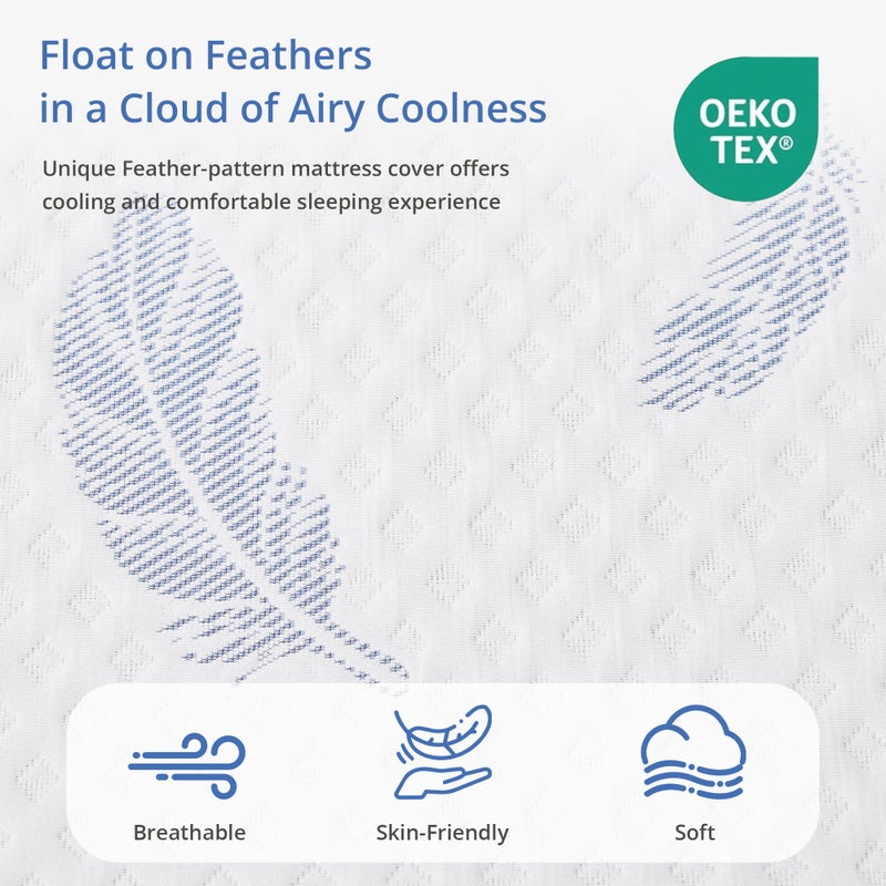 EGOHOME Medium Twin Mattress 6 Inch Memory Foam Mattresses Bed in a Box with Gel Foam and Removeable Fiberglass Free Cover for Cool Sleep and Back Pain Relief, CertiPUR-US Certified, Blue - Image 4