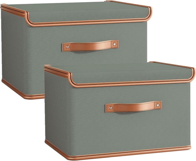 PRAMANTA Underbed Storage Bin Clothes Storage Organizer Foldable with Lid and Handle Room Organizer for Clothes Toys Blanket Books Living Room Bedroom Nursery Closet 2 - Image 1