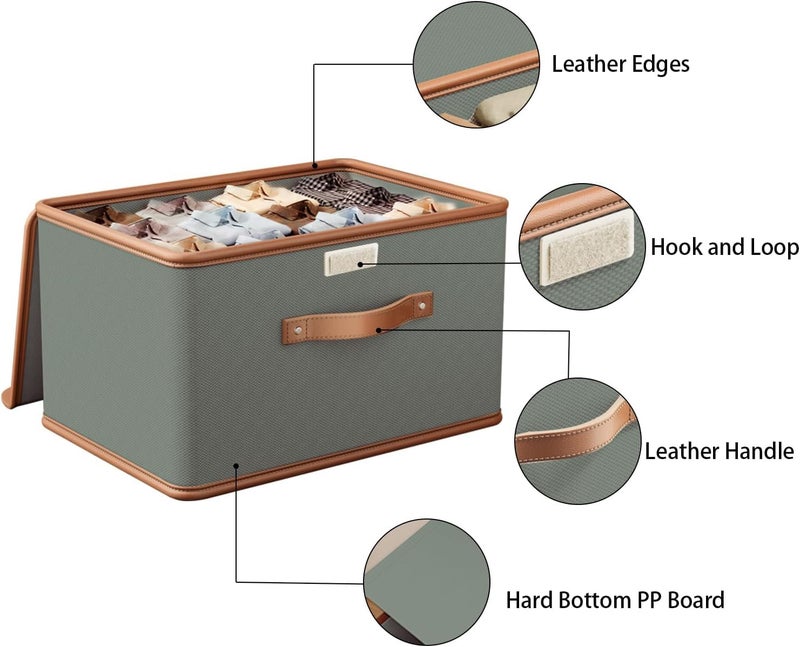 PRAMANTA Underbed Storage Bin Clothes Storage Organizer Foldable with Lid and Handle Room Organizer for Clothes Toys Blanket Books Living Room Bedroom Nursery Closet 2 - Image 3