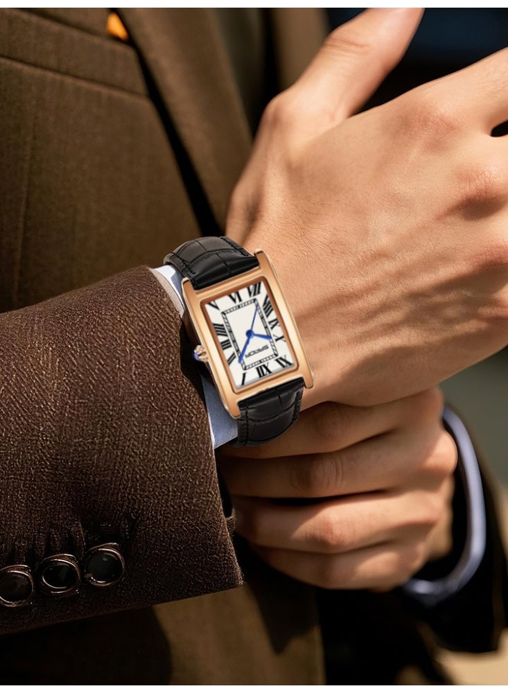ساندا ساعات رجالية جديدة 1150 ساعة أنيقة للزوجين بتصميم أنيق ومينا مستطيلة مقاومة للماء وحركة كوارتز ساعة رجال الأعمال - Image 3