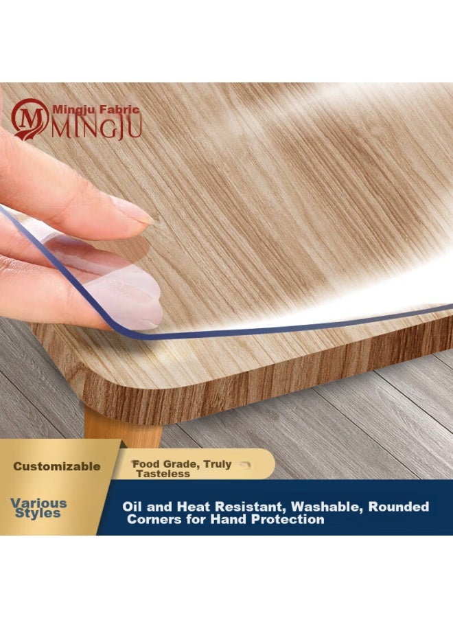 Mingju Fabric Thick Pvc Tablecloth, Waterproof And Oil-proof Table Mat, Crystal Board, Transparent And Odorless 90*150cm - Image 1
