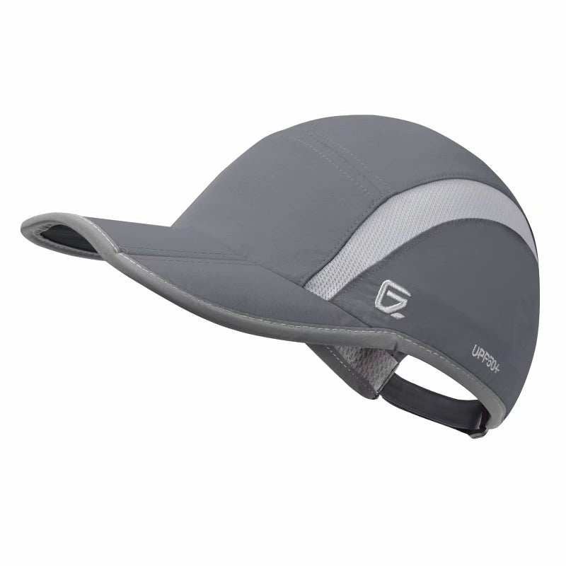 GADIEMKENSD GADIEMKENSD Sport Hat 50+ UPF Inhibit UV Lightweight Baseball Cap Quick Drying Reflective Foldable Cap Water Repellency with Mesh Race Suitable for Men Woman Running Outdoor Activity Cap Dark Gray  - Image 1
