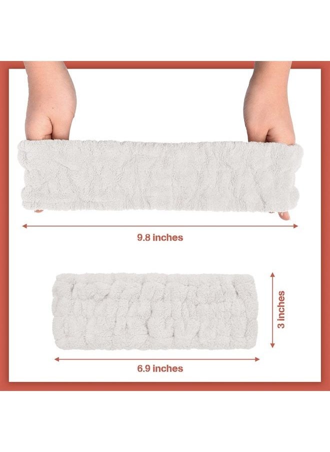 Chuangdi - 3 Pieces Spa Facial Headband for Makeup and Washing Face Women Spa Yoga Sports Shower Facial Head Band Elastic Head Wrap for Girls and Women (White) - Image 1