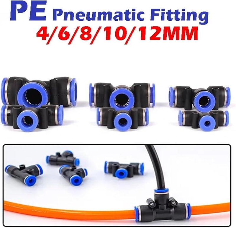 مشابك الضغط للتوصيل 50 قطعة موصل سريع للخرطوم الهوائي والمائي مقاس 4 مم إلى 12 مم حجم PE 12 - Image 4