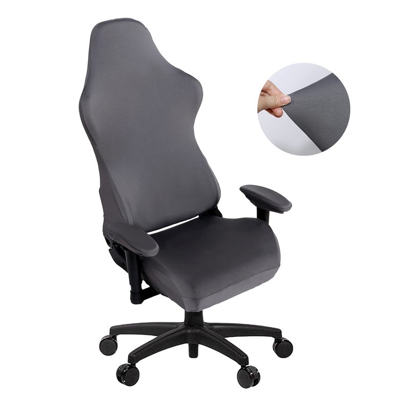SARAFLORA Gaming Chair Covers Stretch Washable Computer Chair Slipcovers for Armchair Swivel Chair Gaming ChairComputer boss Chair Grey XLarge