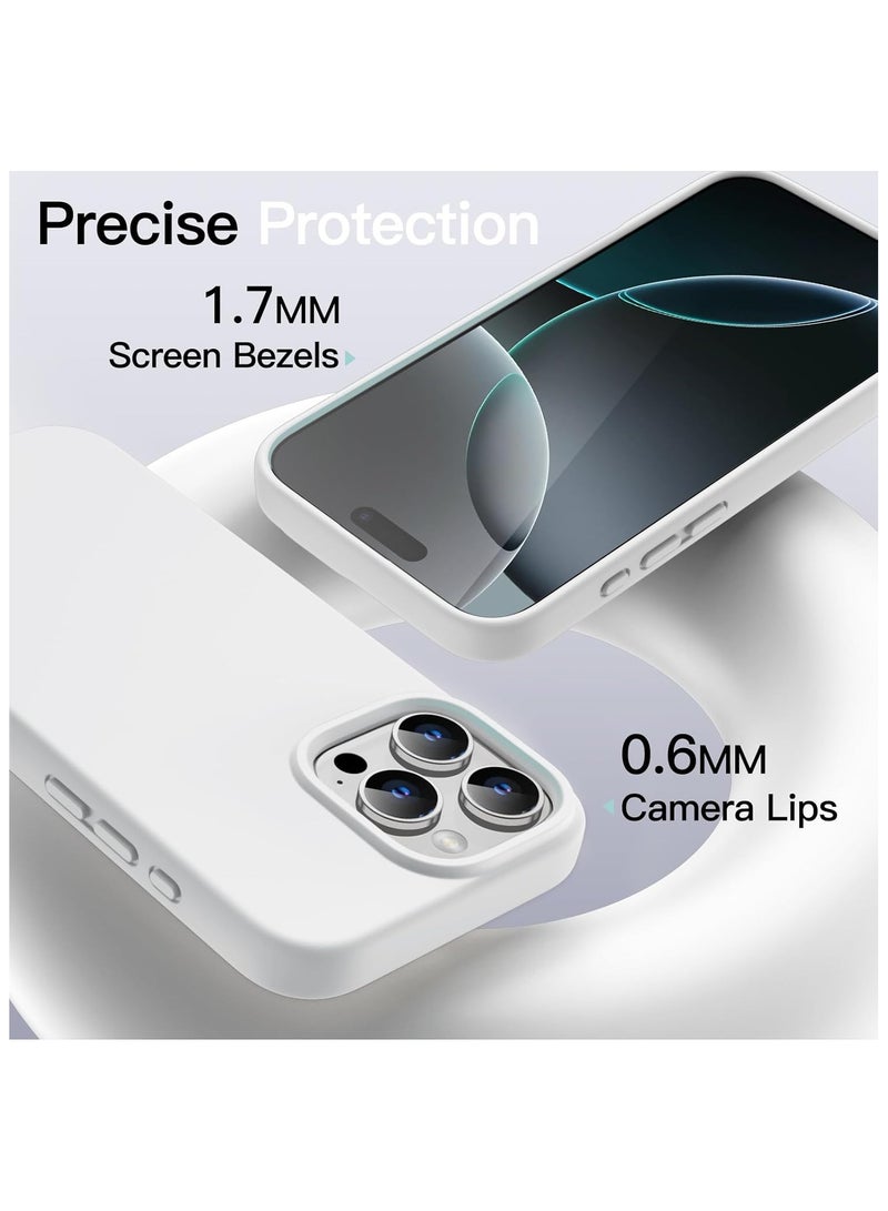 Premium Liquid Silicone Case for iPhone 16 Pro Max 6.9-Inch - Silky Soft Touch, Full-Body Shockproof Protection with Anti-Scratch Coating & Microfiber Lining (White) - Image 2