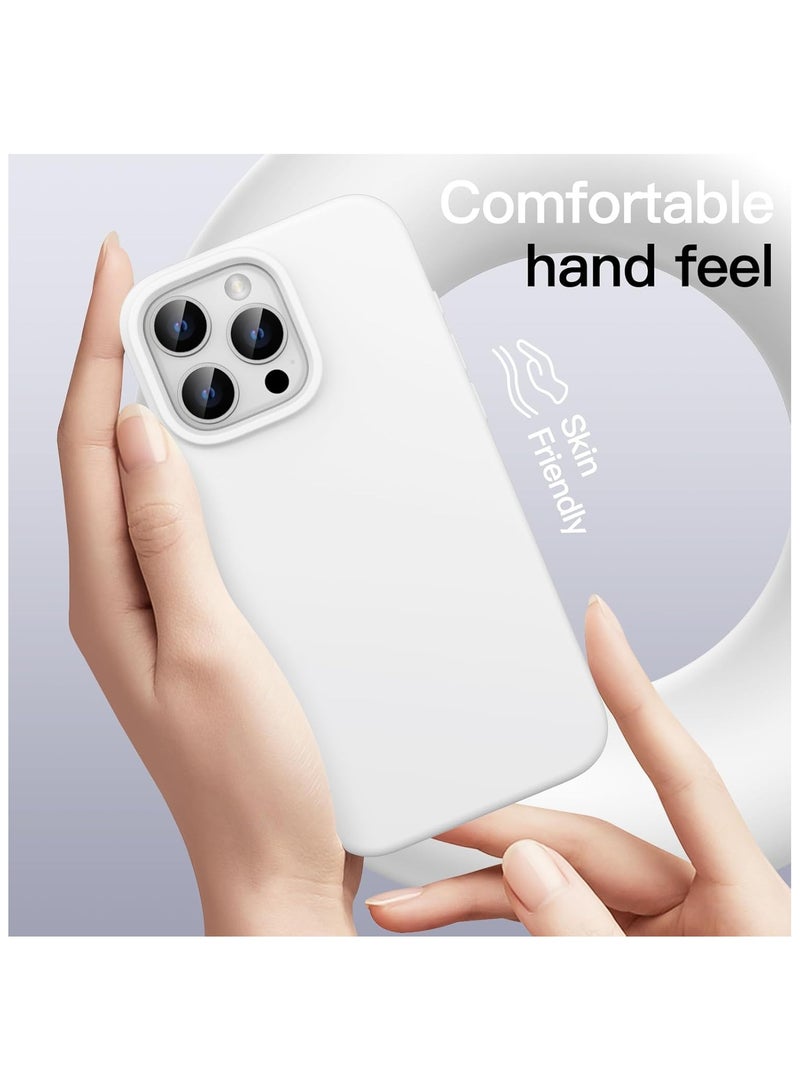 Premium Liquid Silicone Case for iPhone 16 Pro Max 6.9-Inch - Silky Soft Touch, Full-Body Shockproof Protection with Anti-Scratch Coating & Microfiber Lining (White) - Image 5
