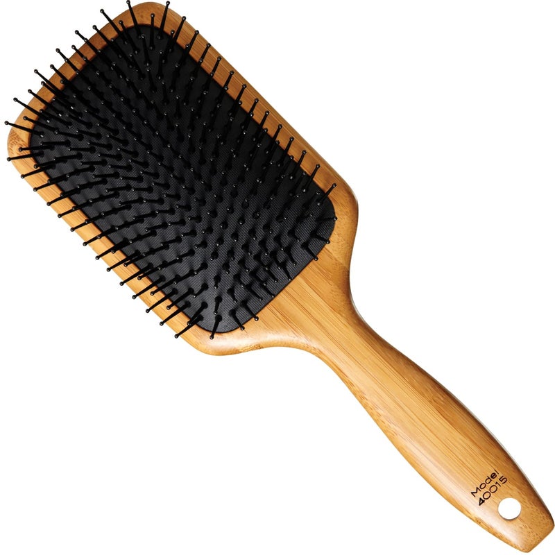 Sam Villa Signature Series Bamboo Brush Wooden Paddle Brush For Hair Styling - Image 1