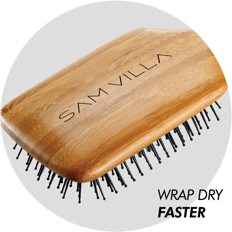 Sam Villa Signature Series Bamboo Brush Wooden Paddle Brush For Hair Styling - Image 4