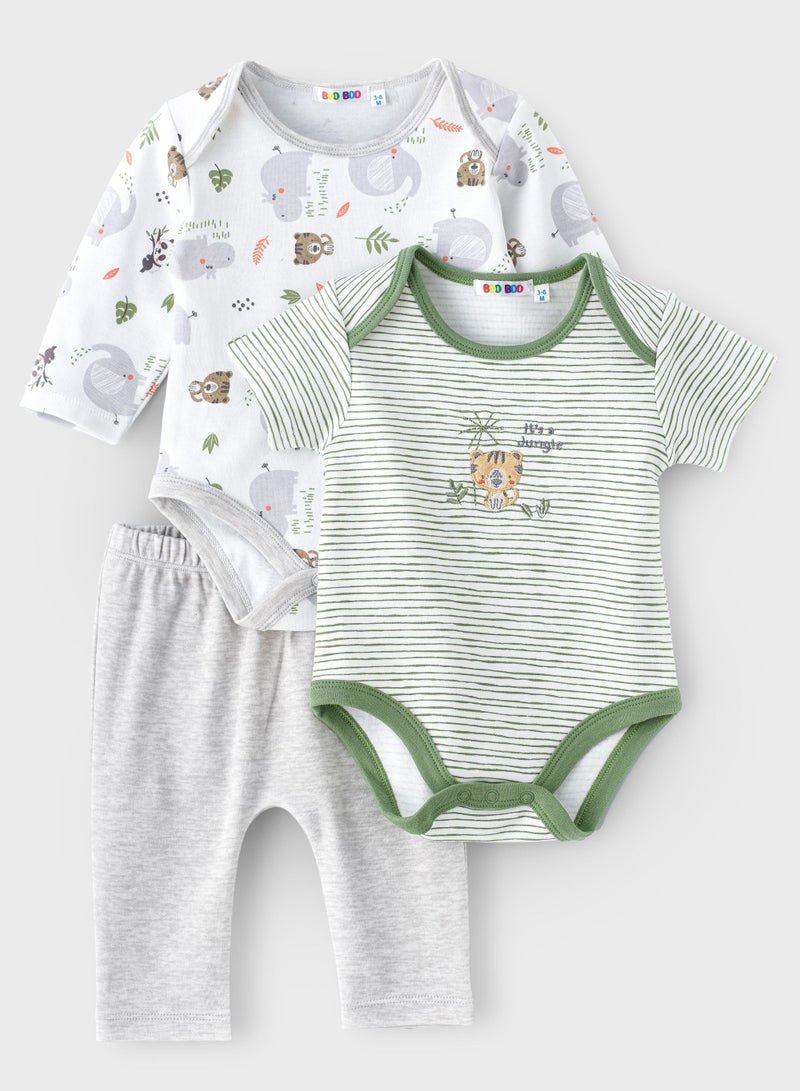 بوو بوو مجموعة بو بو كيدز جنجل  قطع  بودي سوت + ليجن - Image 1