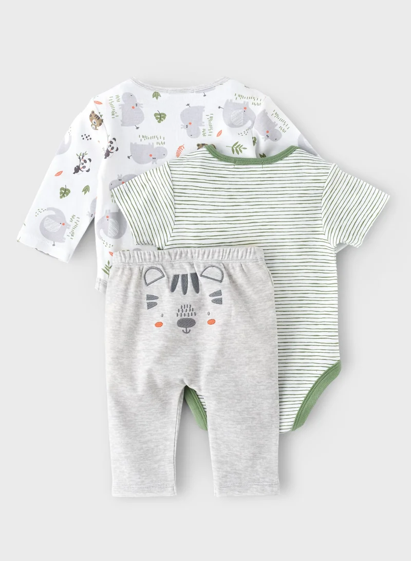 Boo Boo BooBoo Kids Jungle Range 3 PC 2 Bodysuit +Legging