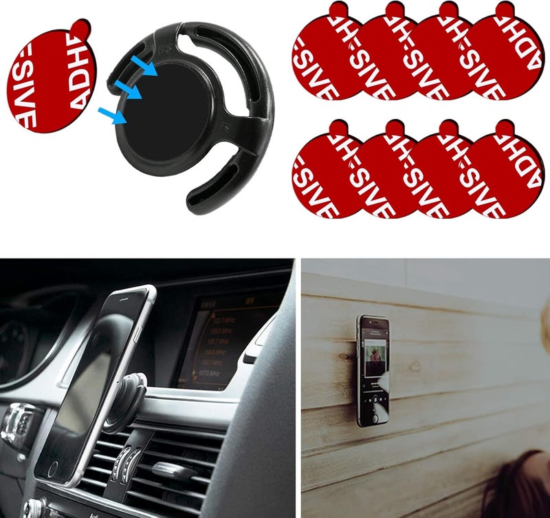 PKYAA 8 Pack Sticky Adhesive Compatible with Socket Mount Base, Double-Sided Replacement Tape for Car Magnetic Phone Holder, 4 Pack Sticker Pads for Collapsible Grip & Stand Base - Image 3