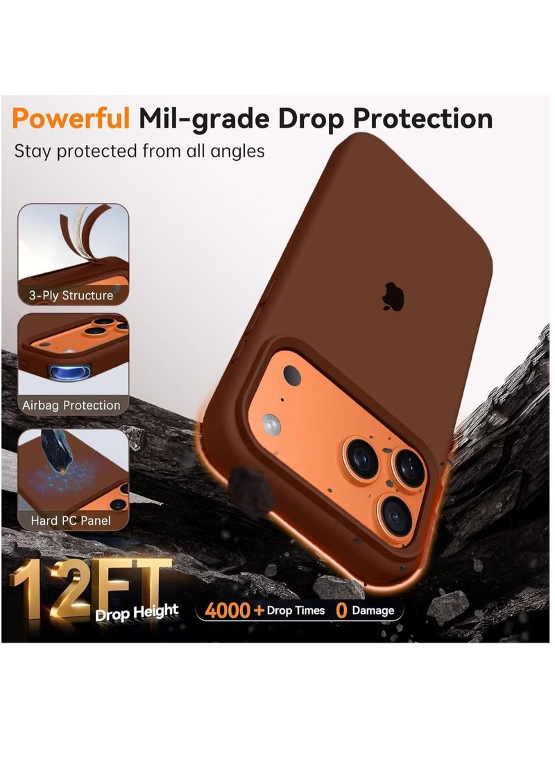 جراب iPhone 17 Pro Max من السيليكون السائل الناعم الملمس، جراب iPhone 17 Pro Max لحماية الجسم بالكامل، مضاد للخدش، مقاوم للصدمات، لهاتف iPhone 17 Pro Max مقاس 6.9 بوصة - Image 4