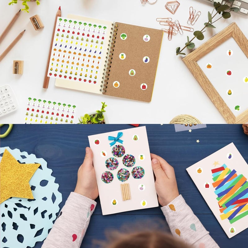 WANGHENG 2400 Pcs Small Sticker for Kids,Mini Fruit Sticker Cute Paper Decals 10 Designs Self-Adhesive Stickers for Summer Party Envelopes Scrapbook Gifts DIY Supplies,0.5in（Fruit） Demand fit global economical quality - Image 5