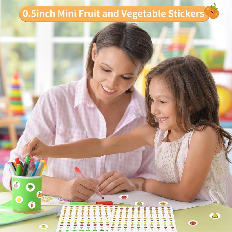 WANGHENG 2400 Pcs Small Sticker for Kids,Mini Fruit Sticker Cute Paper Decals 10 Designs Self-Adhesive Stickers for Summer Party Envelopes Scrapbook Gifts DIY Supplies,0.5in（Fruit） Demand fit global economical quality - Image 4
