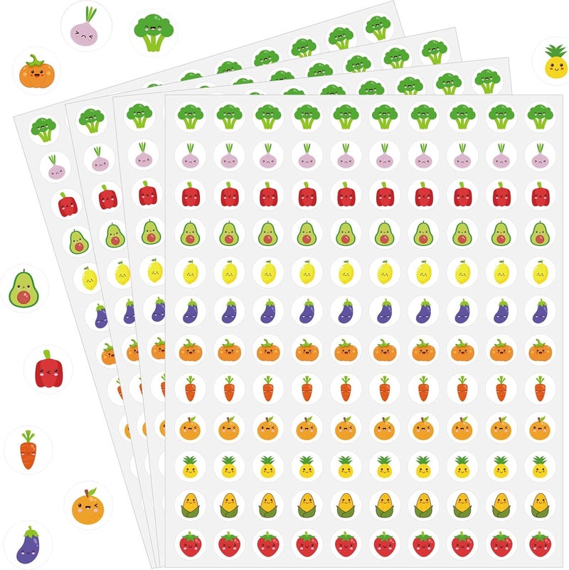 WANGHENG 2400 Pcs Small Sticker for Kids,Mini Fruit Sticker Cute Paper Decals 10 Designs Self-Adhesive Stickers for Summer Party Envelopes Scrapbook Gifts DIY Supplies,0.5in（Fruit） Demand fit global economical quality - Image 1