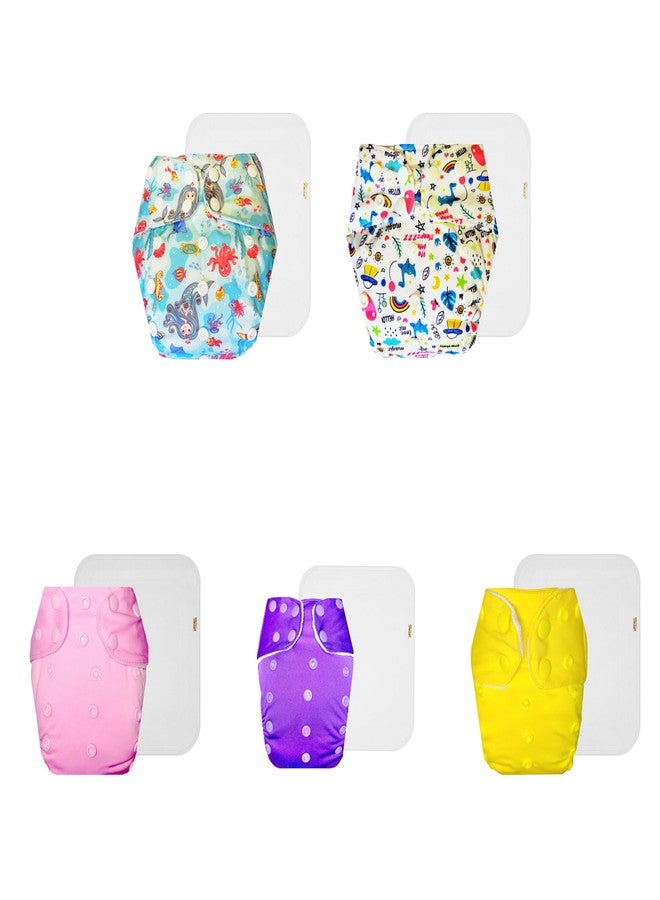 حفاضات دمبلدو القماشية الممتازة مع حشوة قطنية (عبوة من 5) | شعور بالجفاف والراحة | مانعة للتسرب | مناسبة للسفر | مصممة من قبل الأمهات | من 3 أشهر إلى 3 سنوات | للجنسين - Image 1