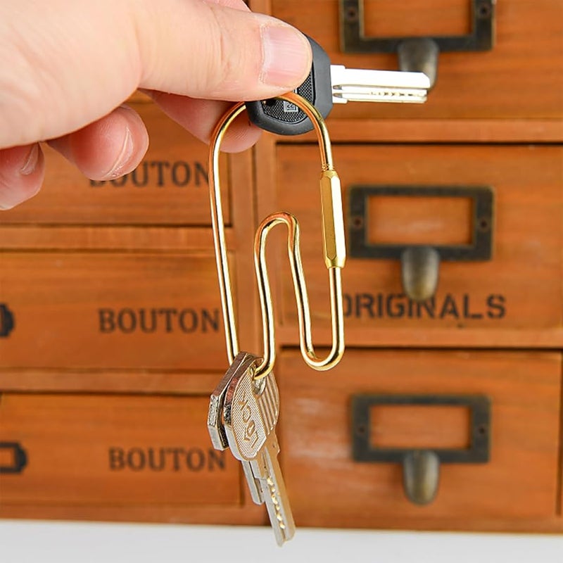 Heavy Duty Brass Key Ring Organizer With Belt Clip Openable Hook For Key Management - Image 3