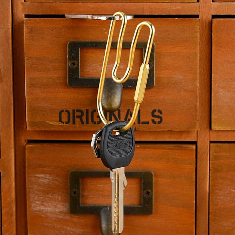 Heavy Duty Brass Key Ring Organizer With Belt Clip Openable Hook For Key Management - Image 4