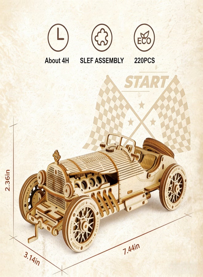 مجموعات بناء سيارات نموذجية - ألغاز خشبية ثلاثية الأبعاد - سيارات نموذجية للتجميع للكبار بمقياس 1:16 - Image 3