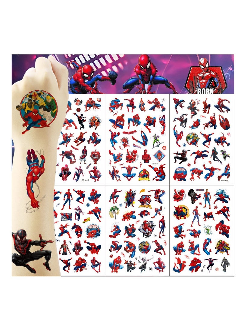 6 sheets Spiderman tattoo stickers personalized fashion holiday party gifts temporary stickers washable stickers - Image 1