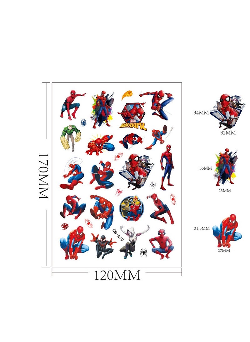 6 sheets Spiderman tattoo stickers personalized fashion holiday party gifts temporary stickers washable stickers - Image 2