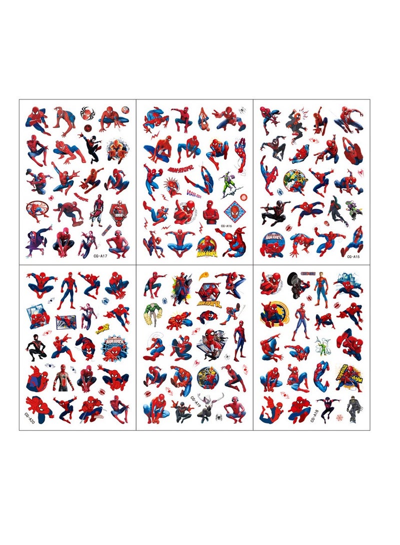 6 sheets Spiderman tattoo stickers personalized fashion holiday party gifts temporary stickers washable stickers - Image 4