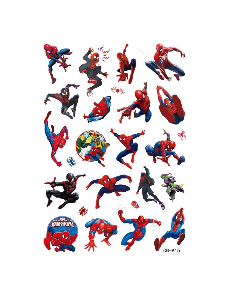 6 sheets Spiderman tattoo stickers personalized fashion holiday party gifts temporary stickers washable stickers - Image 5