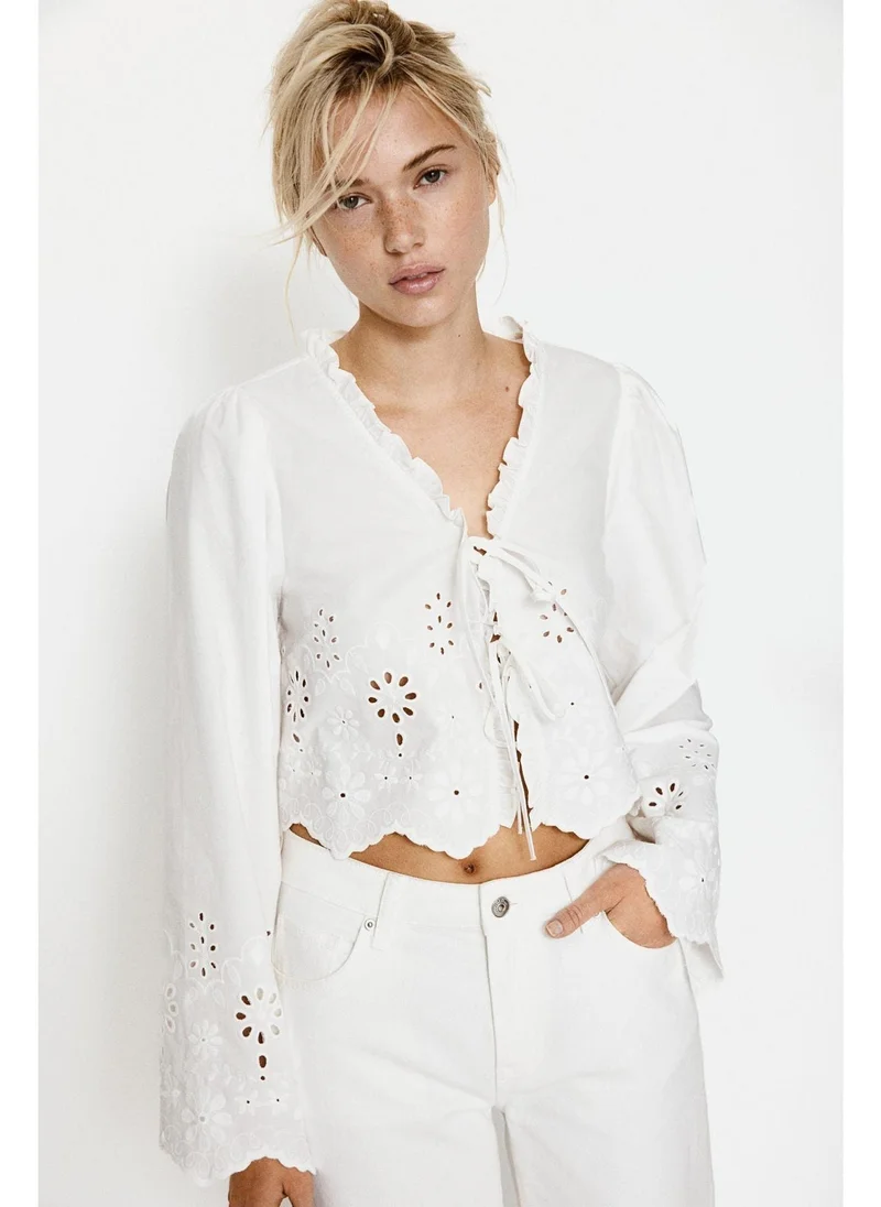H&M Broderie anglaise cotton blouse
