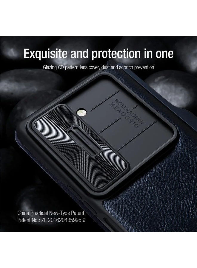 general Case Compatible with Samsung Galaxy Z Fold 6 5G 2024, PU Leather Case with Slide Camera Cover, Lens Privacy Protection with Pen Slot for Samsung Galaxy Z Fold6 - Image 4