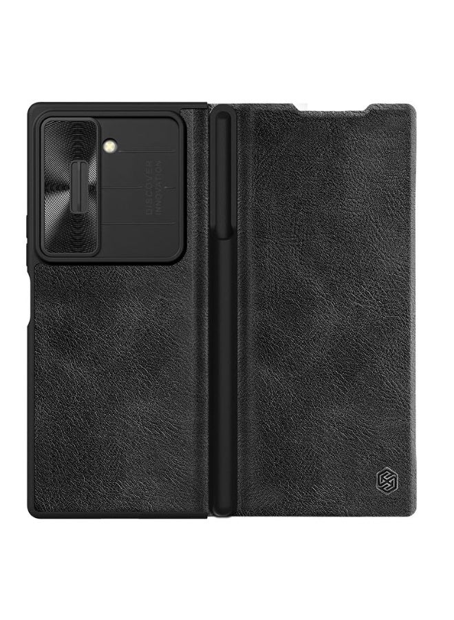 general Case Compatible with Samsung Galaxy Z Fold 6 5G 2024, PU Leather Case with Slide Camera Cover, Lens Privacy Protection with Pen Slot for Samsung Galaxy Z Fold6 - Image 1