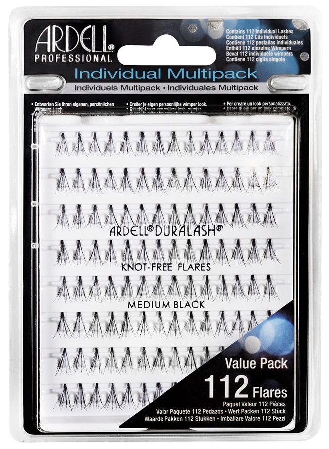 ARDELL False Eyelashes Multipack Knot-Free Individuals Medium Black, 1-Pack - Image 1