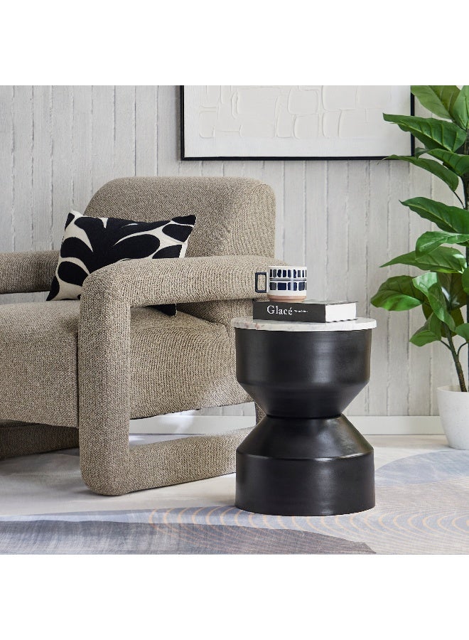 Home Box Laha Genuine Marble Top Accent Table - Image 5