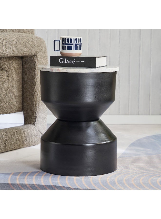 Home Box Laha Genuine Marble Top Accent Table - Image 1