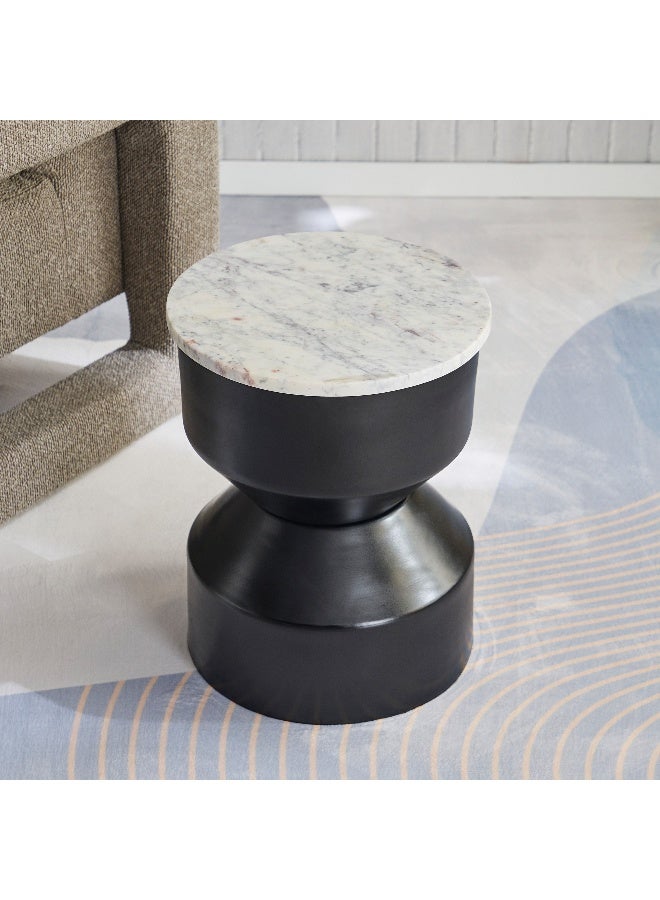 Home Box Laha Genuine Marble Top Accent Table - Image 2