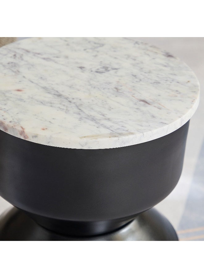 Home Box Laha Genuine Marble Top Accent Table - Image 3