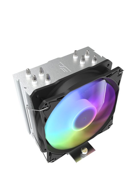 Darkflash Storm Z4 ARGB CPU Air Cooler with PWM Control, Supports Latest Intel: 1700 AMD: AM5, 4* Copper Heat Pipes, 200W TDP, Up to 1600 rpm Fan Speed, Aluminum Fins, Low Noise 24.3 dBA CPU Cooler