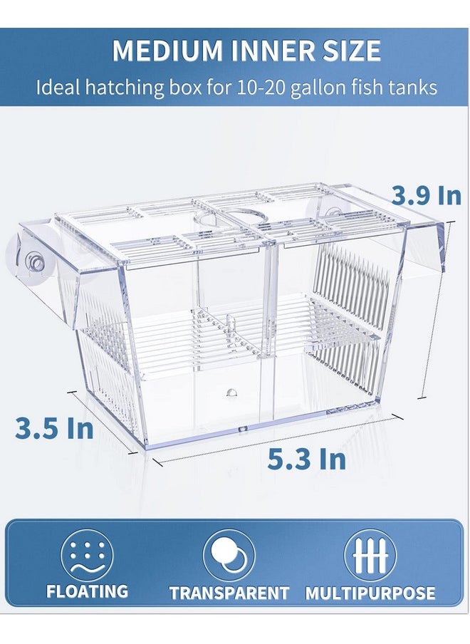 Pawfly Pawfly Aquarium Fish Breeding Box Acrylic Hatchery Incubator Tank with Suction Cups Medium Isolation Box for Baby Fish Shrimp Betta and Guppy  - Image 3
