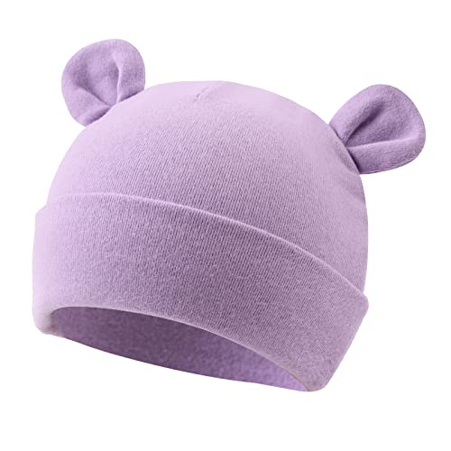 PESAAT Newborn Hospital Hat 0-12Months Preemie Boys Girls Beanie Solid Infant Baby Hats Autumn Winter (4Pack-B, 0-6 Months) - Image 2