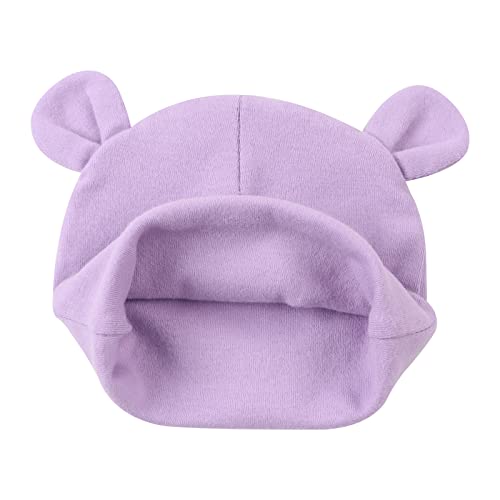 PESAAT Newborn Hospital Hat 0-12Months Preemie Boys Girls Beanie Solid Infant Baby Hats Autumn Winter (4Pack-B, 0-6 Months) - Image 4