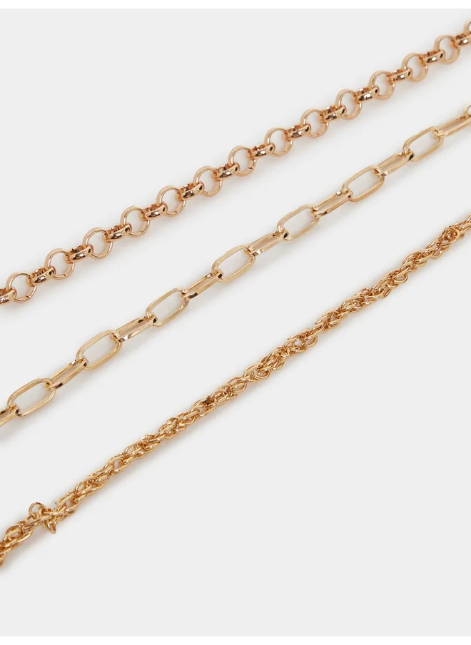 ستايلي Styli Set of 6 - Cuff and Link Chain Bracelets