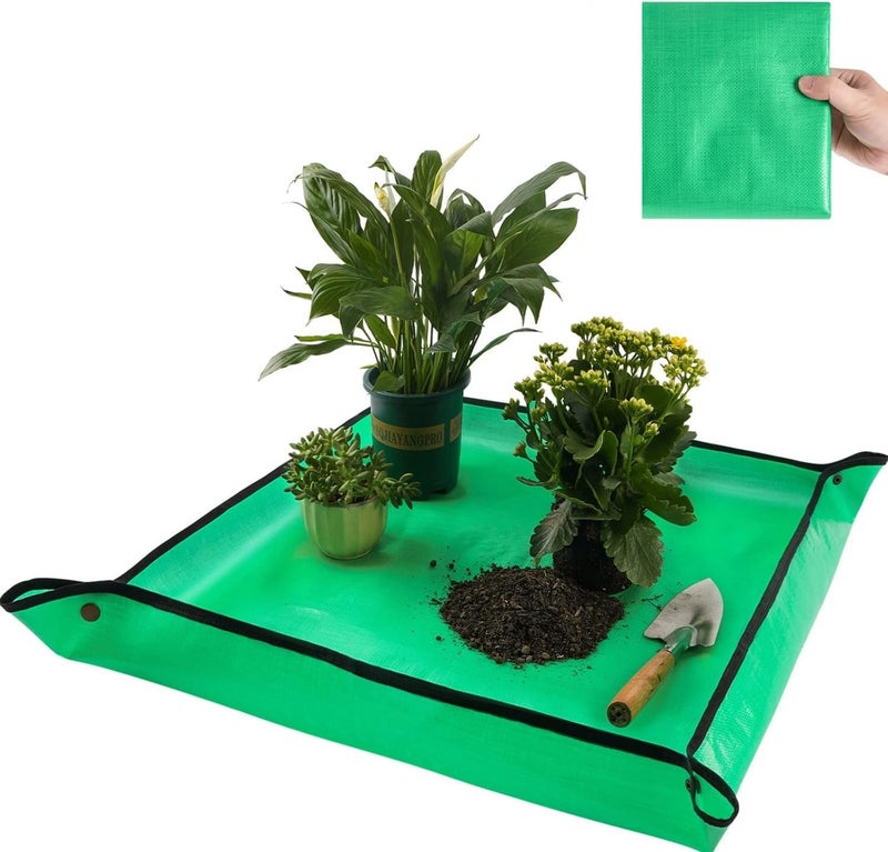 DHARVIM® Gardening Mat for Plant Transplanting and Mess Control 29.5"x 29.5" Thickened Waterproof Potting Tray Succulent Potting Mat Portable Gardening Mat Plant Gifts for Women Men, (75 x 75 cm) - Image 1