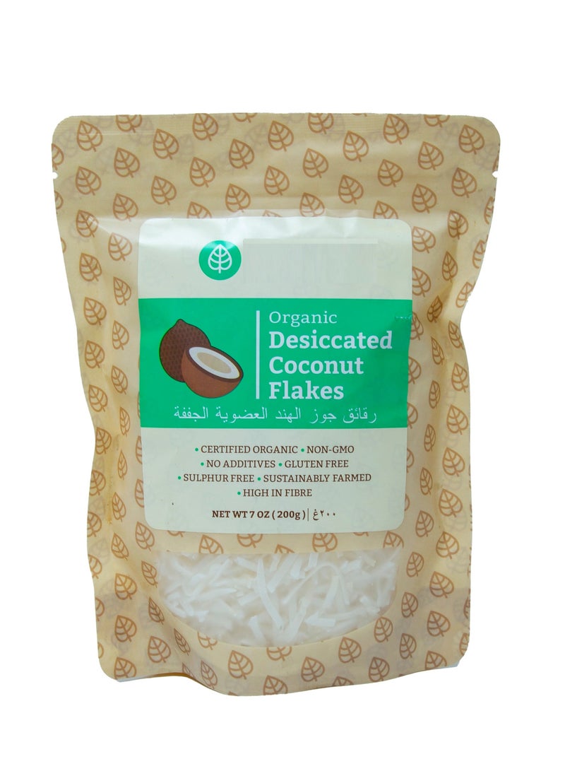 Organic Desiccated Coconut Flakes, 200g 