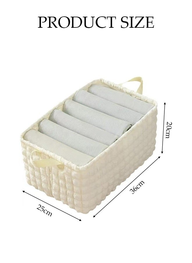 DUNISO 3 Pcs Wardrobe Clothes Organizer，Foldable Clothes Storage Box ，Drawer Organizer With Handles，Moisture and Mold Prevention，Sturdy and Durable，for Organizing Clothing Jeans Toys Book Shelves Closet Wardrobe，36*25*20cm  - Image 3