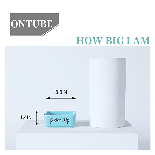 ONTUBE Ceramic Farmhouse Paper Clip Holders for Desk 3.3 Inch, Turquoise - Image 3