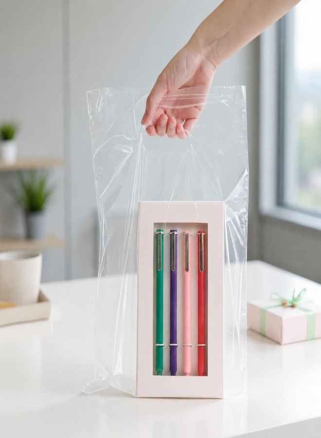KEEPARTY 140PCS Clear Plastic Bags With Handles 12"x15" Perfect for Retail and Merchandise Clear Gift Bag for Boutiques and Small Businesses Gift and Trade Show Thank You Bags - Image 5