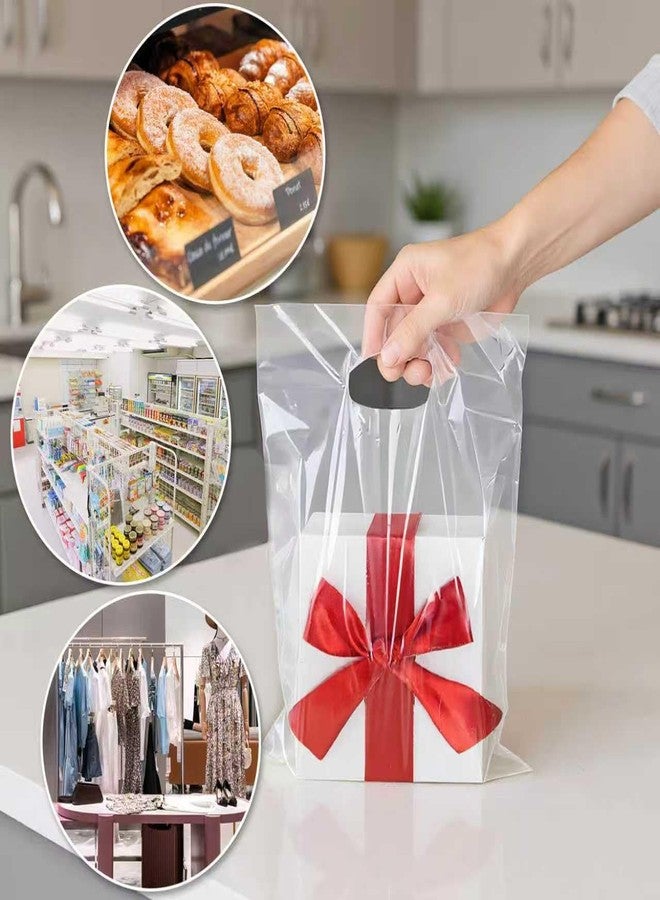 KEEPARTY 140PCS Clear Plastic Bags With Handles 12"x15" Perfect for Retail and Merchandise Clear Gift Bag for Boutiques and Small Businesses Gift and Trade Show Thank You Bags - Image 4