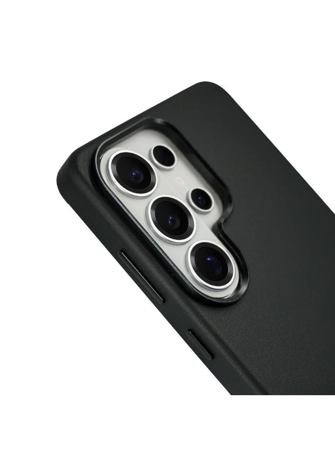 A-Case Caspian Vegan Leather Case for Samsung Galaxy S26 Ultra Slim Lightweight Protective Cover Soft Leather Texture Phone Case – Black - Image 4